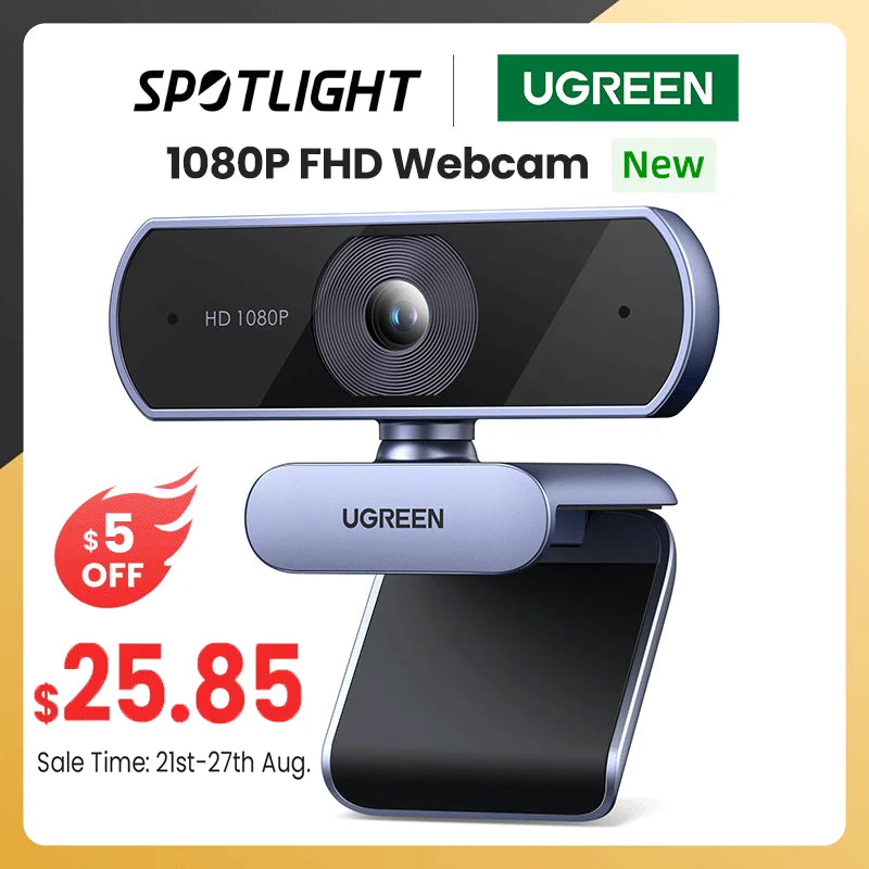 UGREEN USB Webcam 1080P HD Mini Webcam For