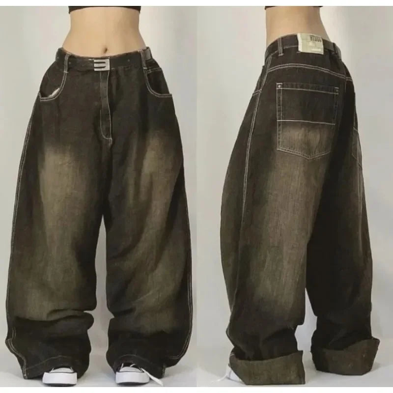 Y2K Fashion Baggy Jeans Denim Cargo Pants Womens