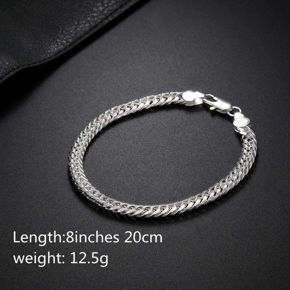 Fashion original 6MM geometric chain man 925 Sterling