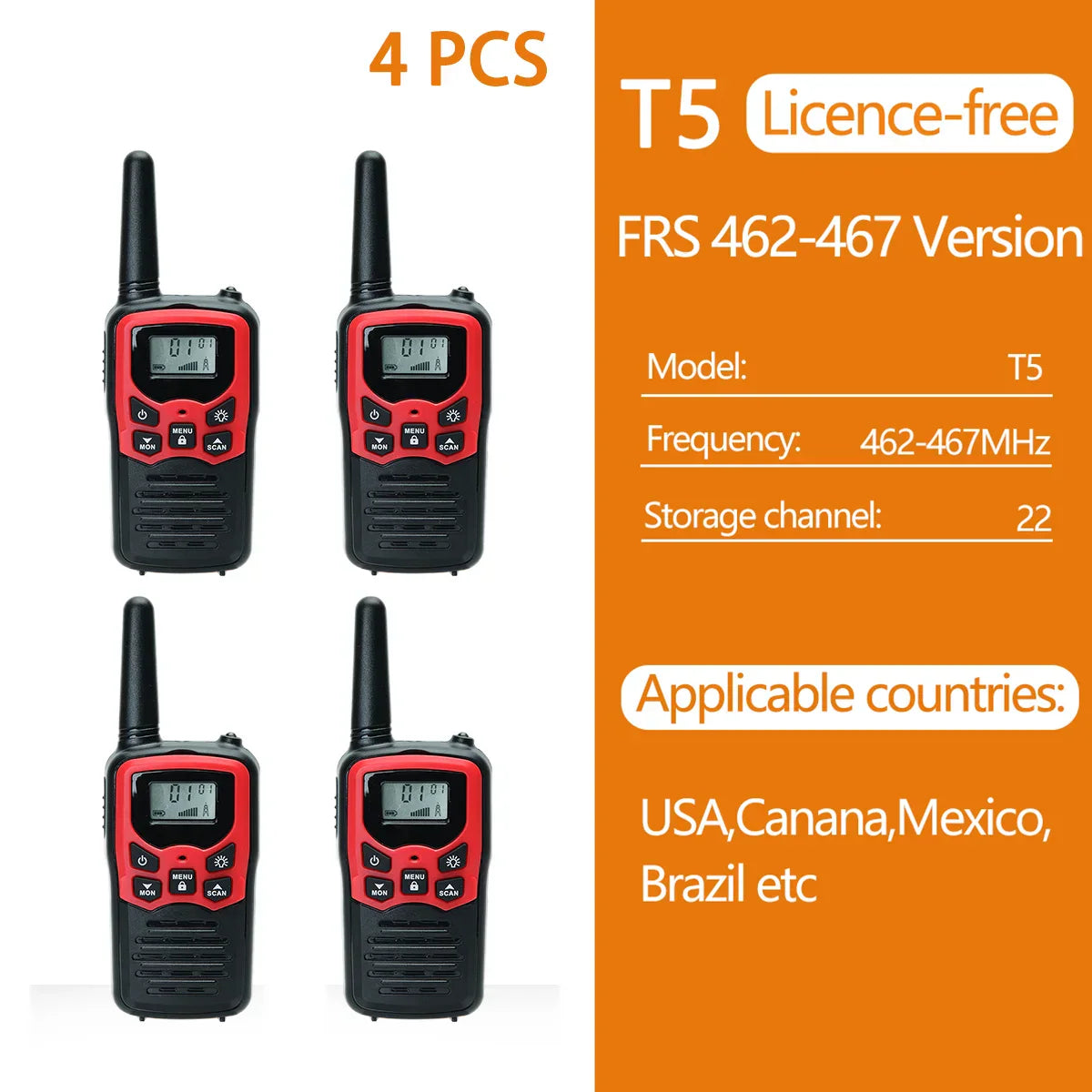 2/4/6 PCS ABBREE Walkie Talkie PMR/FRS UHF Mini