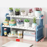 Natural Bamboo Indoor Plant Stand for Desk,Adjustable Desktop