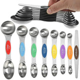 8 Pieces Magnetic Measuring Spoons Set Dual Sided