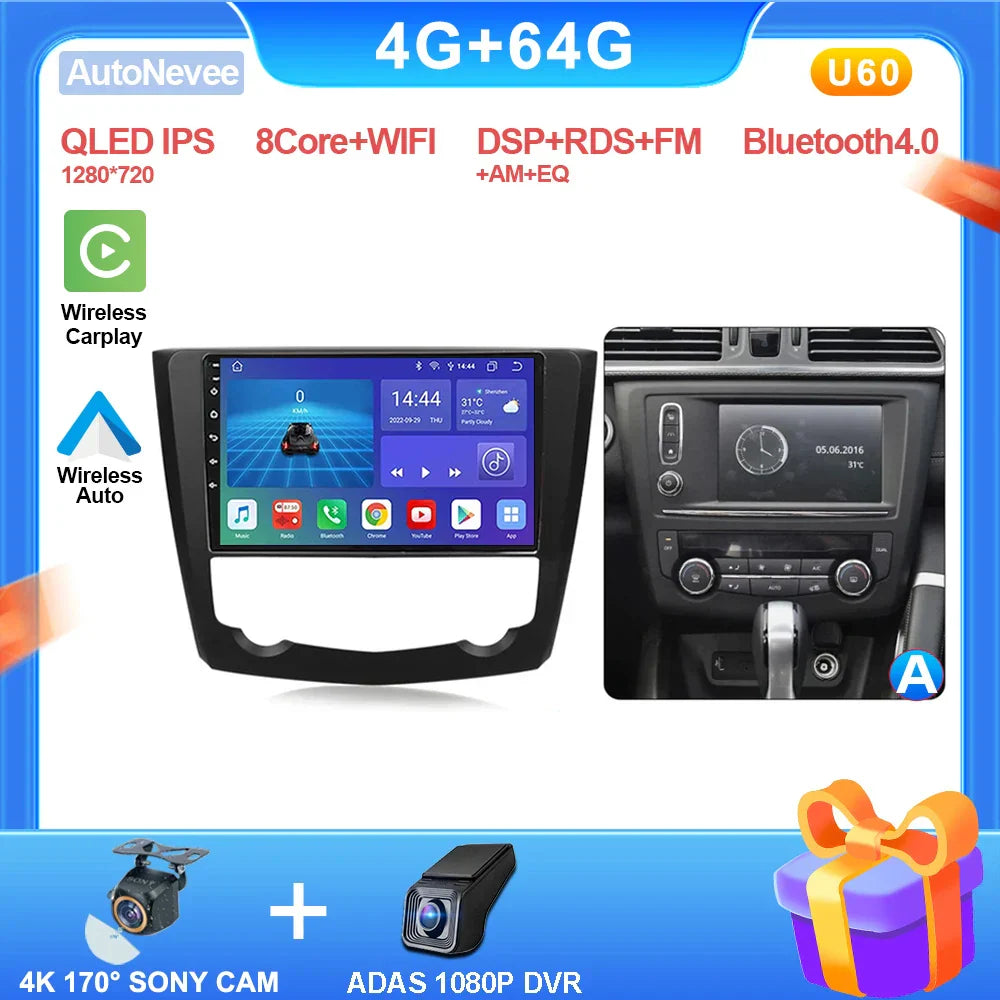 9" CarPlay Android Radio for Renault Kadjar (2015-2019)