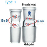 Lab Glass Adapter with 24*19/19*14/29*24/19*24/24*29 Female/male Connecting Glass