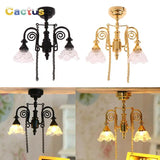 1:12 Dollhouse Miniature LED Lamp Ceiling Lamps Chandelier