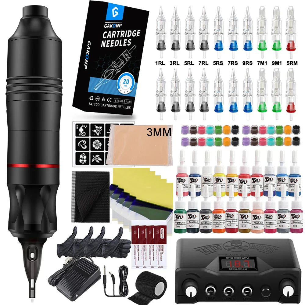 Complete Tattoo Machine Pen Kit Rotaty Tattoo Pen