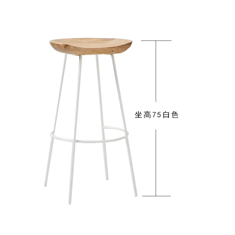 High Wood Stool Modern Minimalist High Chair Solid