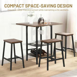 5 Piece Bar Table & Chair Set, Industrial