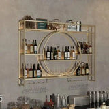 Luxury Metal Bar Cabinet Wine Spice Rack Open