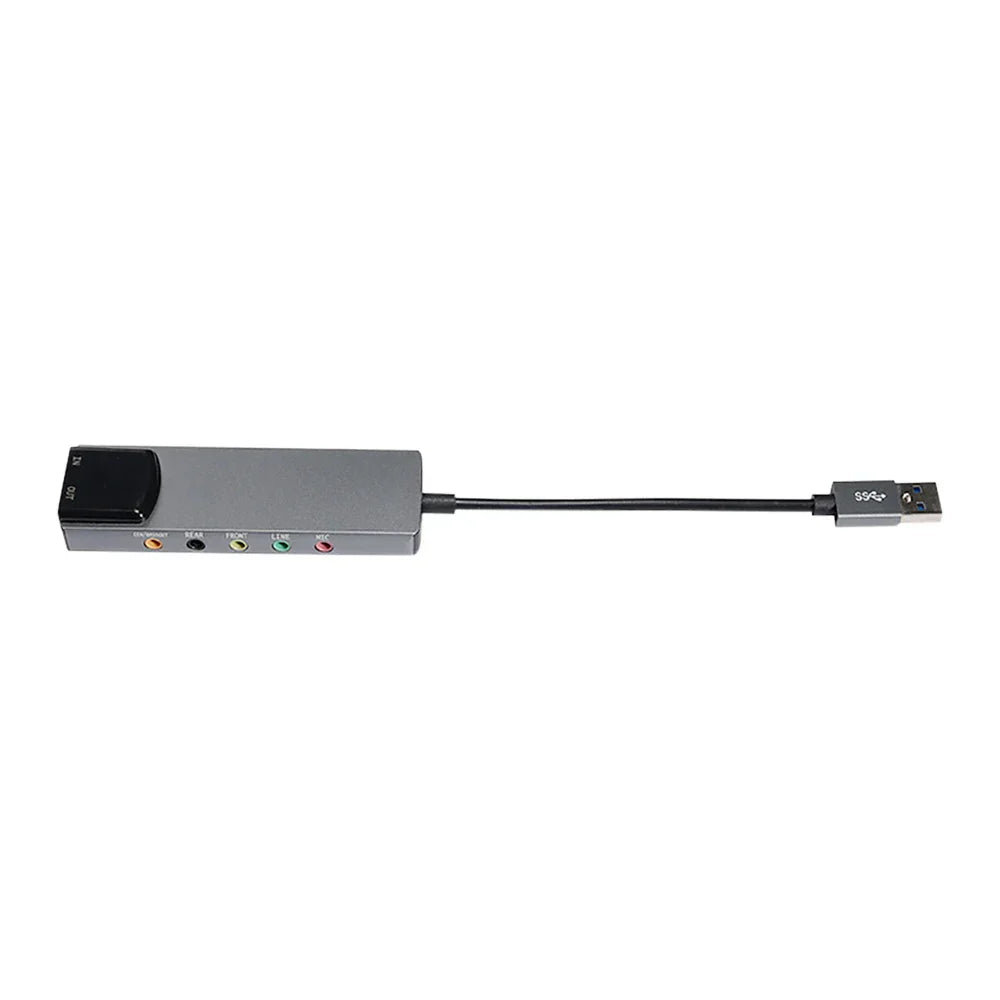 Aluminium Alloy USB Sound Card 6 Channel Professional