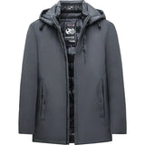 Men's Black Padded Oversized Jacket Oversize Plus Velvet