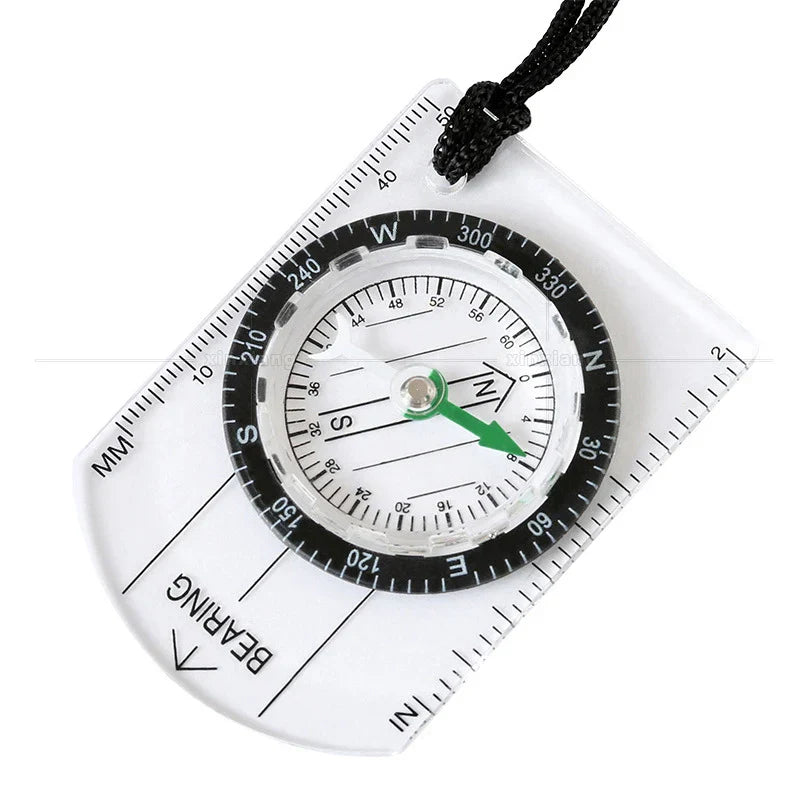 Outdoor Camping Hiking Transparent Plastic Compass Compass Proportional