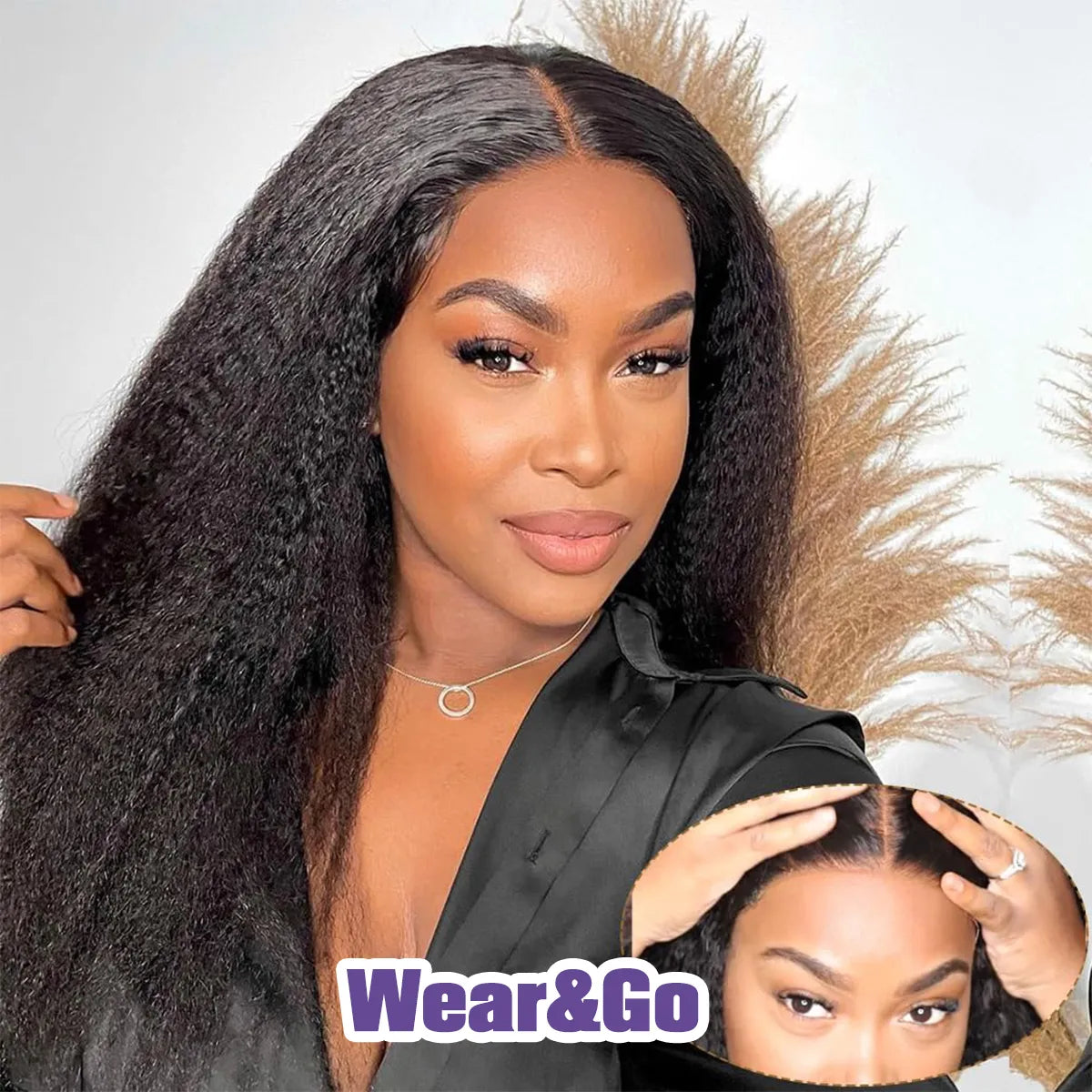 Kinky Straight 4x4 HD Transparent Lace Front Human