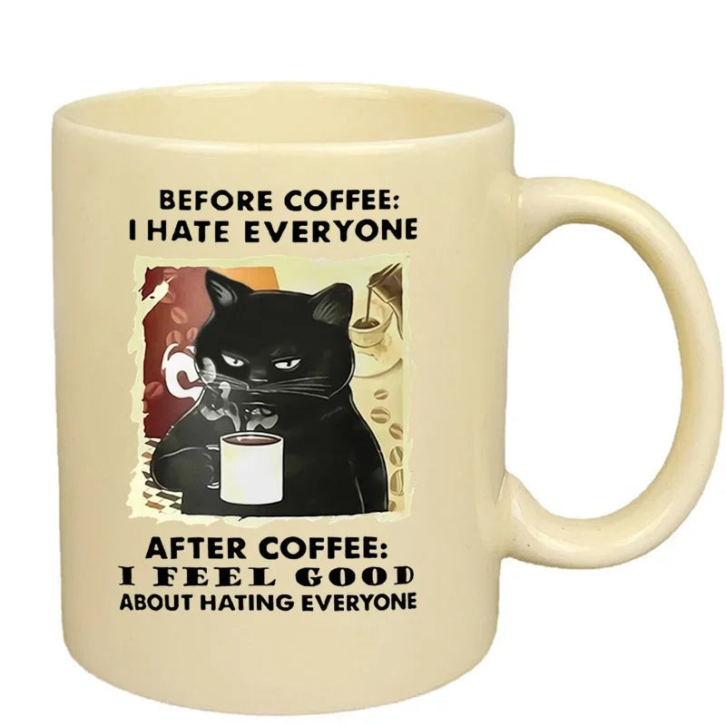 Funny Cat Mugs Coworker Gifts Coffee Spelled Backwards