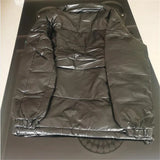 Black bright face standing collar down jacket men