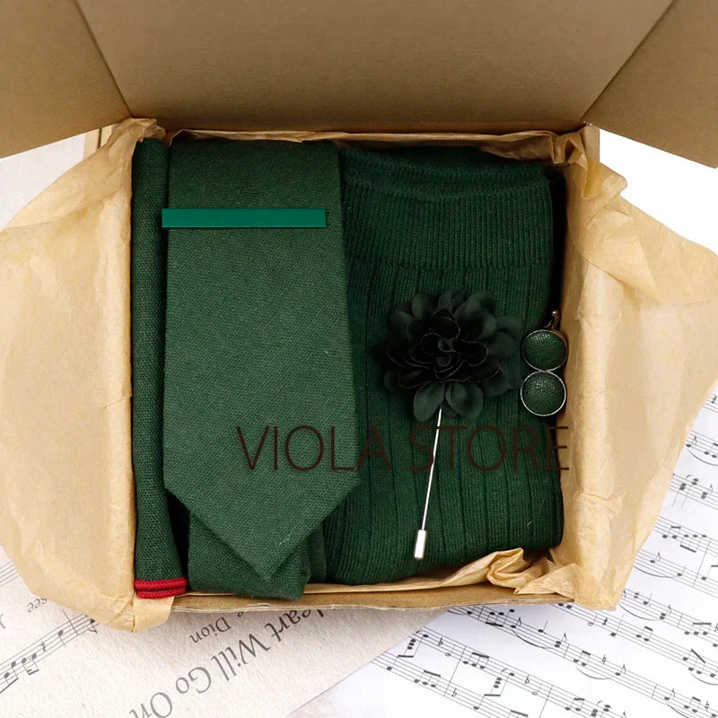 Viola Design 5PCS Gift Box Solid Cotton Sock