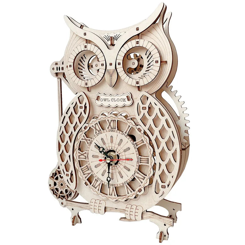 3D DIY Wooden Puzzle Jigsaw Owl Pendulum Vintage