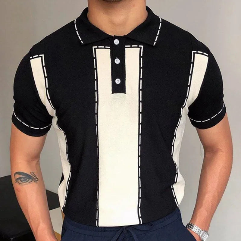 Men's Summer Short Sleeve Polo Shirts Knitted Business