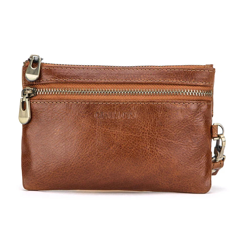 CONTACT'S Clutch Wallets for Women Genuine Leather Key Chains Card Holders Casual Women's Purses Female Bags Handbags Coin Purse