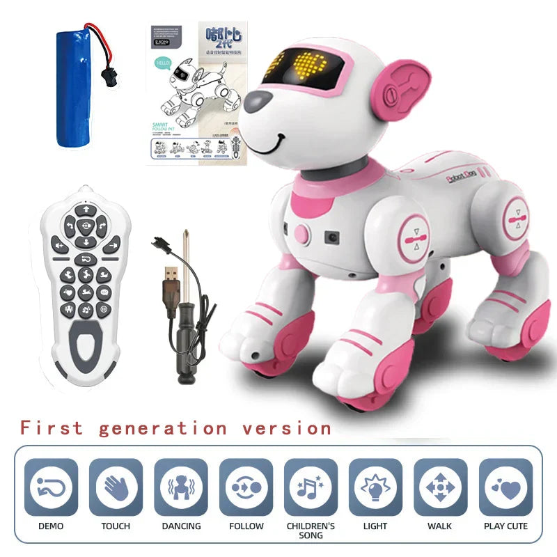 Programming Remote Control Dog Robots Toys Kids Girls