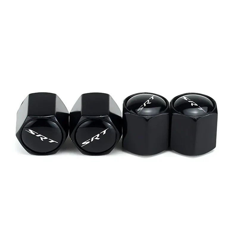 4PC Tire Valve Caps Zinc Alloy Hexagon SRT