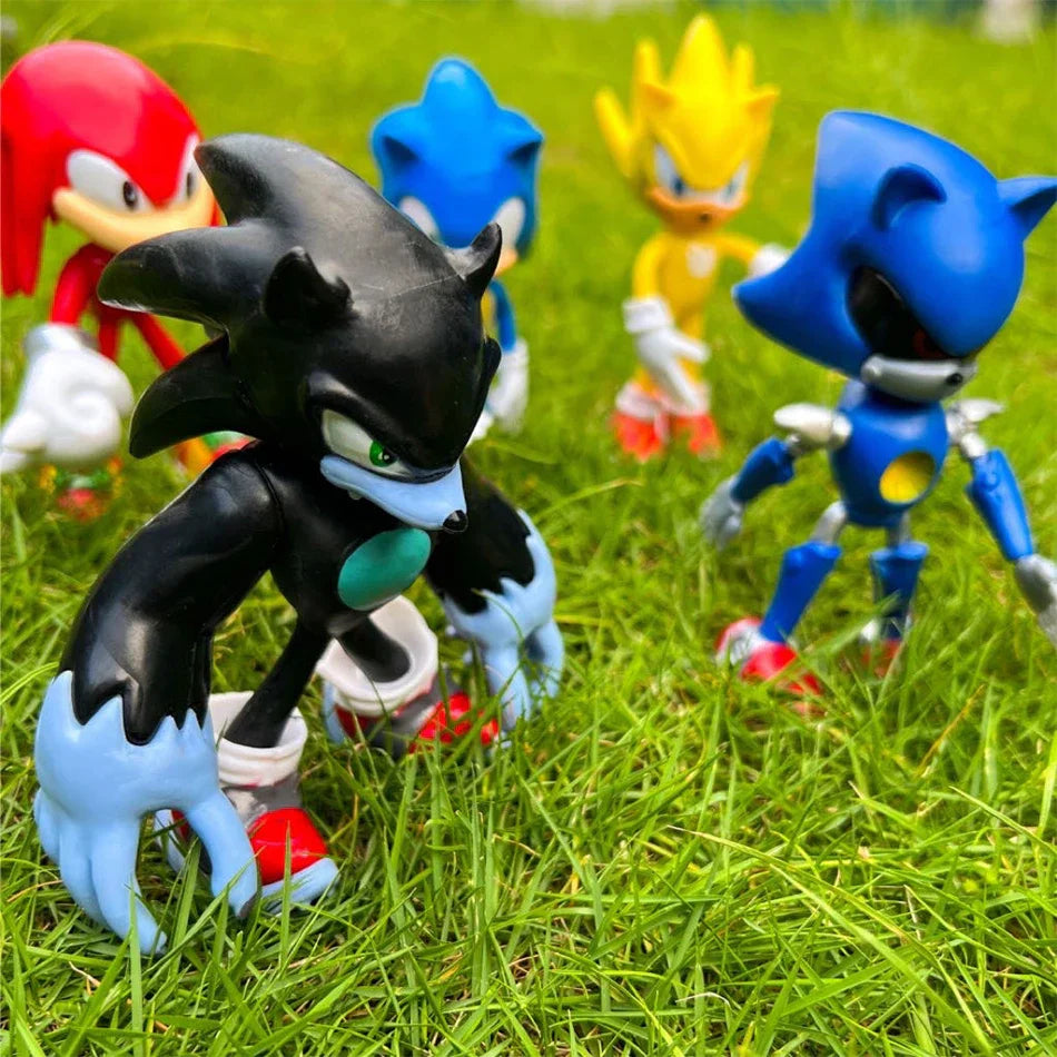 5pcs Set Cute Sonic PVC Character Toy Hedgehog