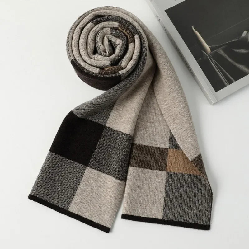 High Quality Pure 100 Wool Men Scarf Soft