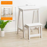 MOMO Solid Wood Folding Step Stool Home Three-step