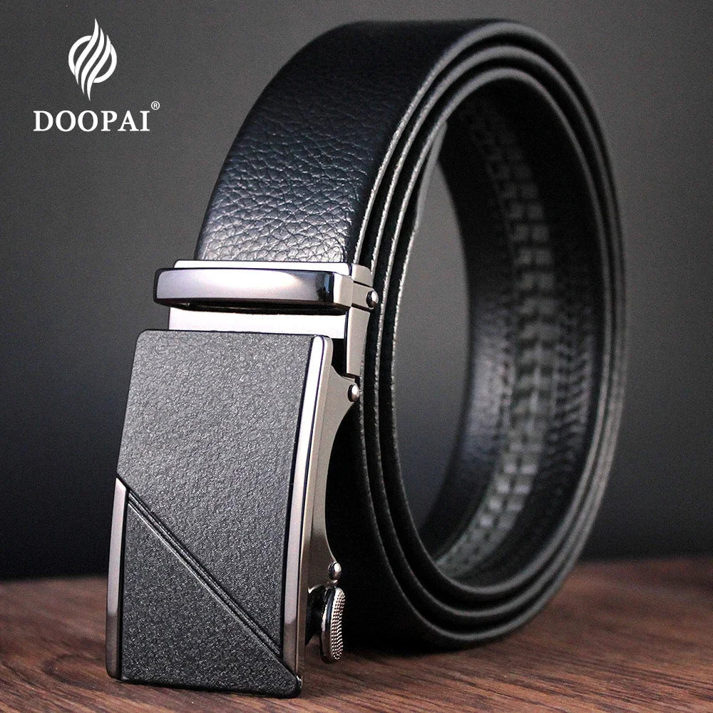 Men Belts Automatic Buckle Belt Genune Leather Authentic