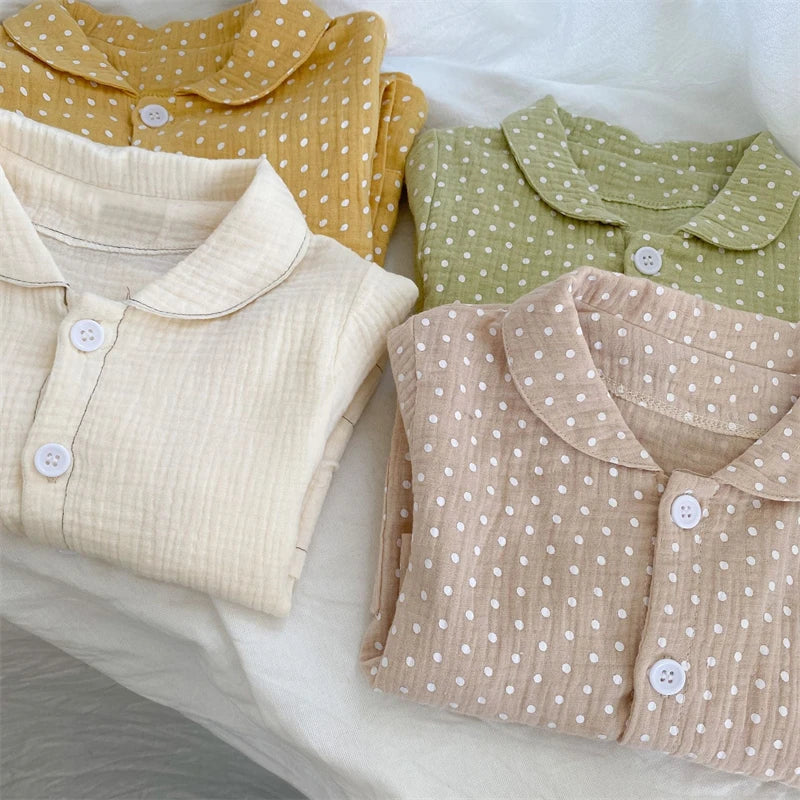 Kids Clothes Girls Loungewear Spring Cotton Yarn Polka