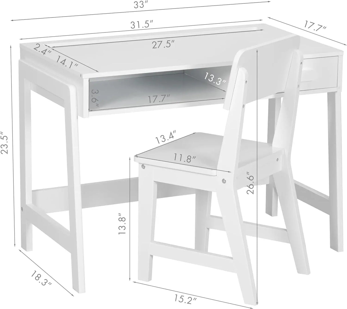 Kids Desk and Chair Set, Study Desk