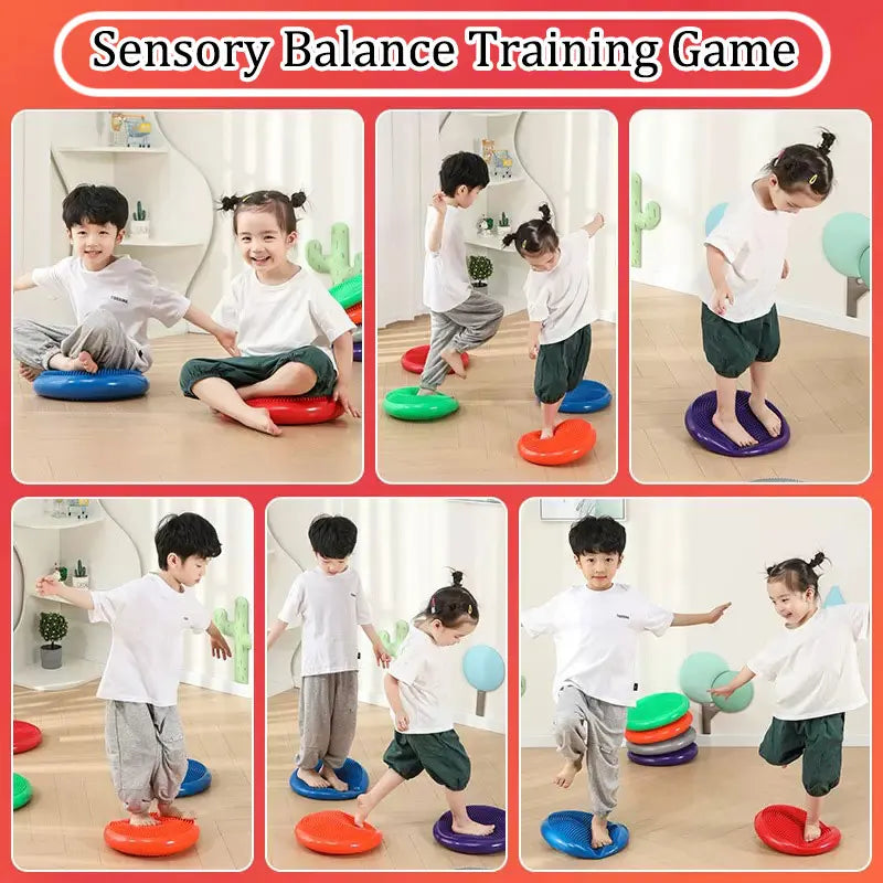 Montessori Children Toys PVC Balance Stone Inflatable Cushion