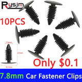 10Pcs/Set Black Plastic Rivets Clips 7.8mm Hole Car