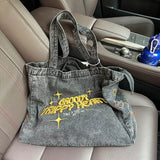Crossbody Bags For Women Casual Denim Bags embroidery