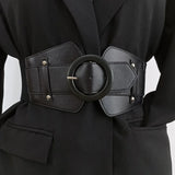 Black Wide Stretch Cummerbunds Female Waist Elastic Corset