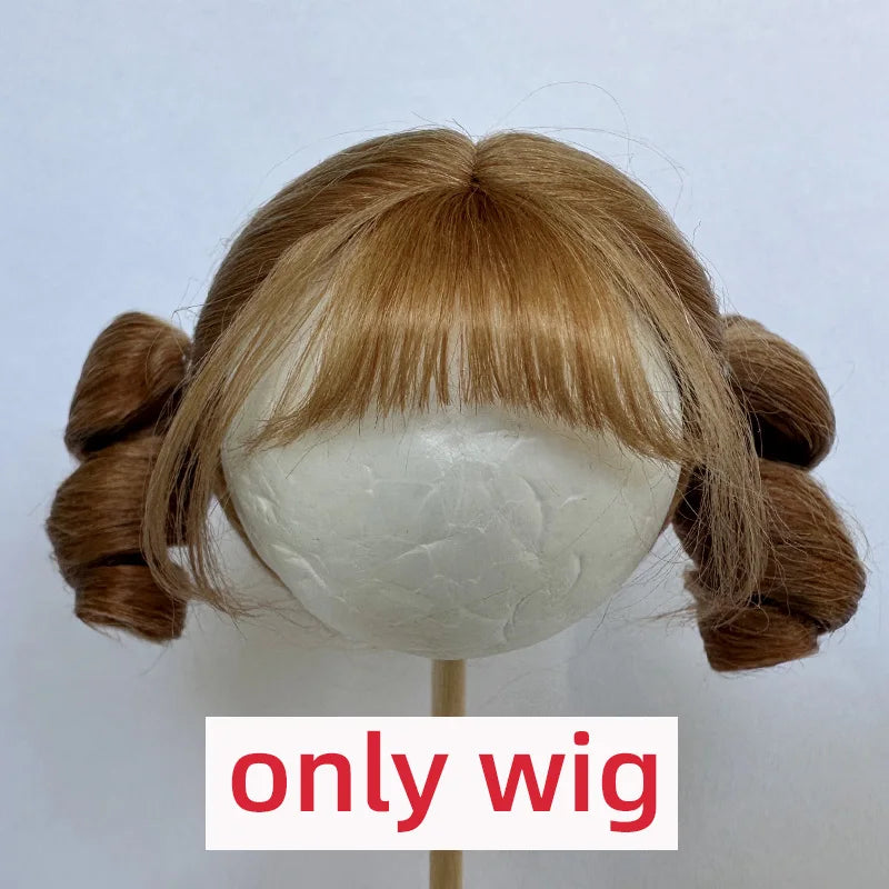 Doll Wig Bangs Ponytail Curly Soft Mohair Wig