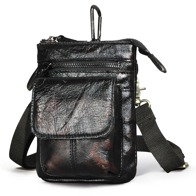 Original Leather Male Casual Design Mini Shoulder Messenger