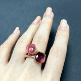 2PcsSet Pomellato Ring Stacked Mix Color Crystal Ring