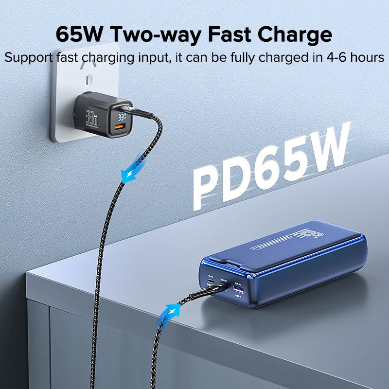 QOOVI Power Bank 30000mAh External Battery Capacity PD