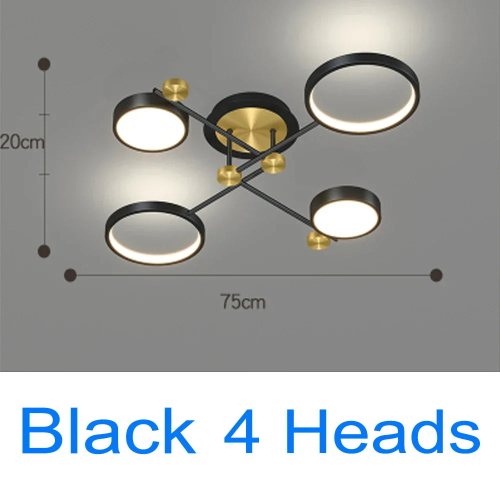 Modern Pendant Light LED Nordic Lamp Gold Black