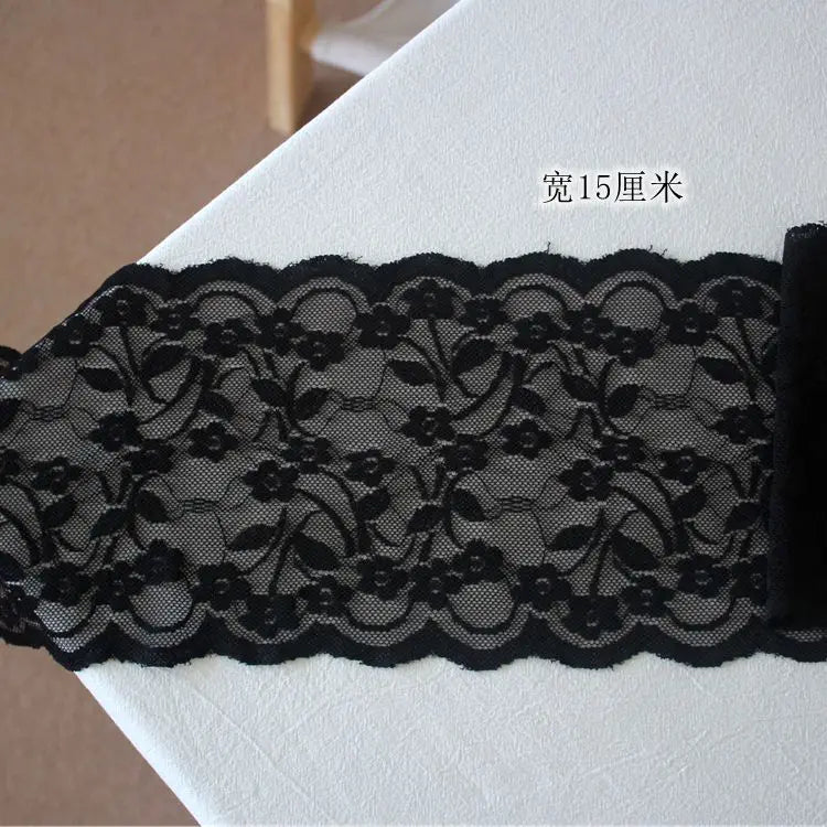 Elastic Hollow Floral Embroidery Lace Ribbon, DIY Apparel