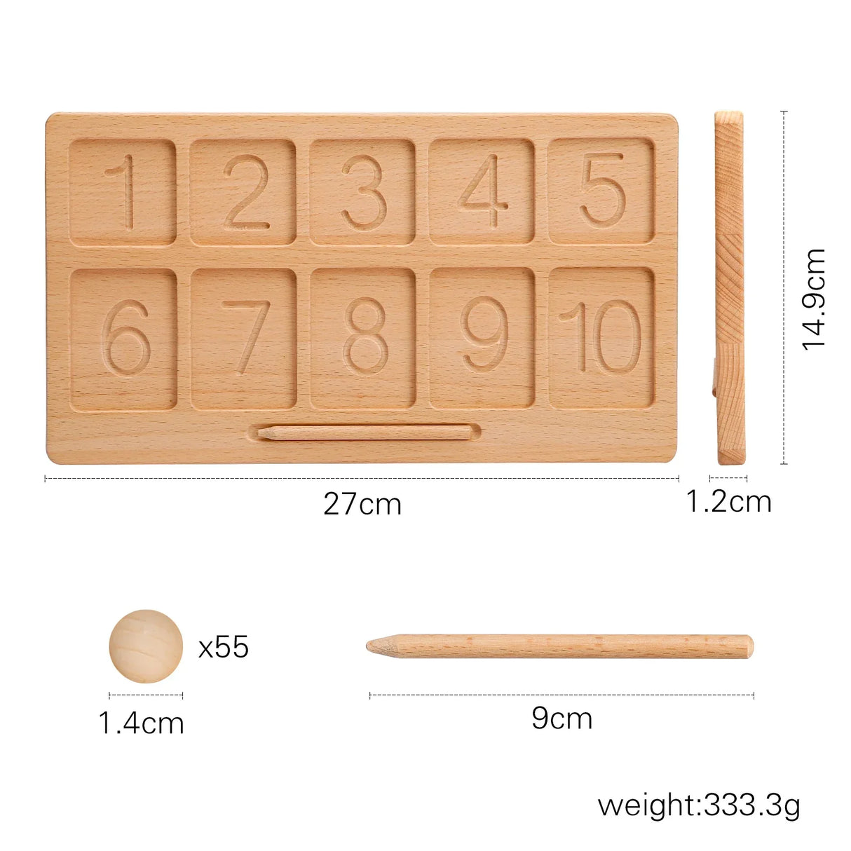 Montessori Counting Board for Girls Boy Tracing Board