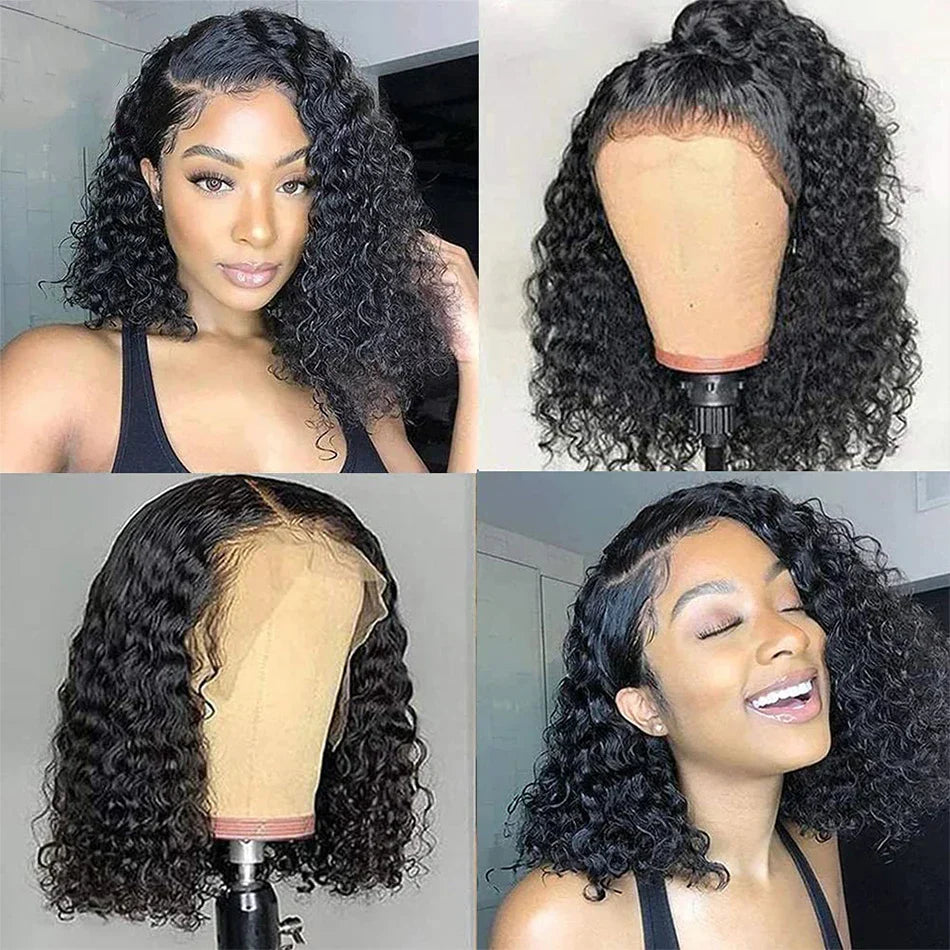 Glueless Wig Short Water Wave Bob Wig 12A