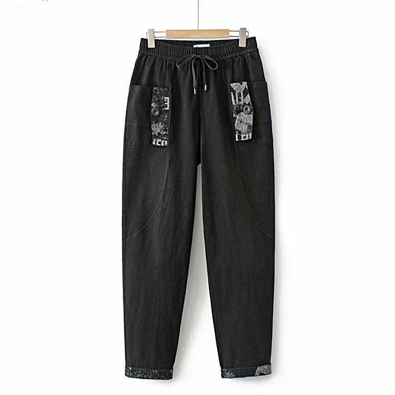 Plus Size Jeans Womens Clothing Fall Letter Print
