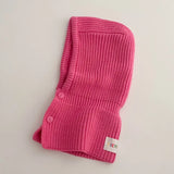 Baby Knitted One-piece Cap Scarf Solid Color Warm