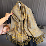 Luxury Pashmina Silk Scarf Shawl Wrap Paisley Jacquard