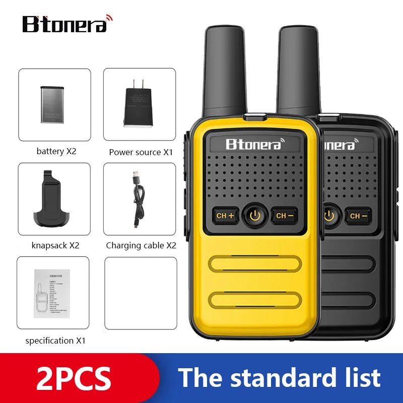 Btoera 2 Pcs Mini Walkie Talkie PMR 446