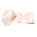 Men Linen Plant Ainmal Ties Set Pocket Handkerchief