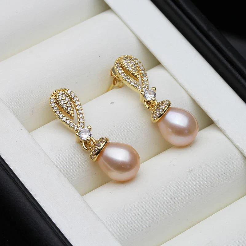 2024 New Dangling Natural Pearl Earrings For Women,Cute