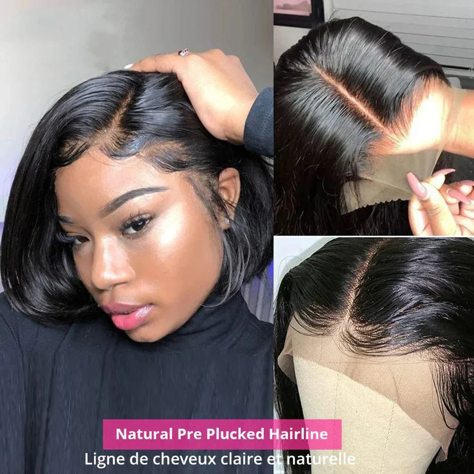 13x4 HD Lace Frontal Wigs Straight Short Bob